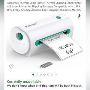 Tordorday Thermal Label printer